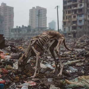 Providing food to stray dogs